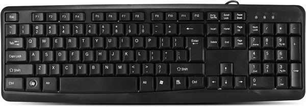 Wired Computer Keyboard, Plug Play USB, Silent-Touch Chiclet Keys, Large Number Pad, LED Indicators，Ergonomic, Foldable Stands,Anti-Wear Letters Full Size Keyboard,for Windows Mac PC Laptop(black) - Image 2